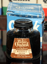 Load image into Gallery viewer, Z-Parker Quink Ink - 2 oz Bottle of Washable Brown Ink (90% Full) - 1930s Vintage