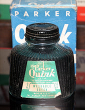 Load image into Gallery viewer, Z-Parker Quink Ink - 2 oz Bottle of Washable Green Ink (90% Full) - 1930s Vintage