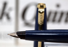 Load image into Gallery viewer, Z-Parker 45 TX - Electric Blue Epoxy Resin on Brass with 14ct Gold "M" Nib (P966)