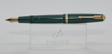 Load image into Gallery viewer, Parker Duofold Demi-Green with Duofold "N" 14ct Gold Nib-P1136
