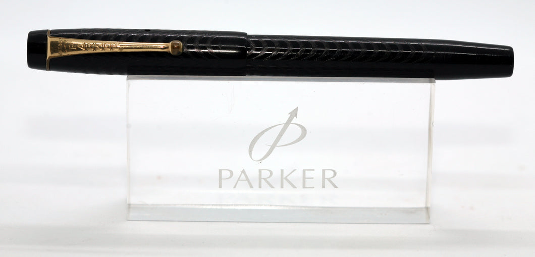 Parker BHCR Fountain Pen - Herringbone Black with 14ct Gold Canada 2 Nib - P1090