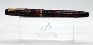 Parker Televisor Slimline - Striated Red with N - 14ct Gold Nib - P1096k