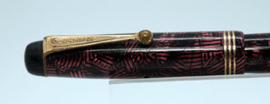 Parker Televisor Slimline - Striated Red with N - 14ct Gold Nib - P1096k