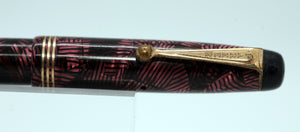 Parker Televisor Slimline - Striated Red with N - 14ct Gold Nib - P1096k