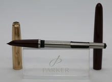 Load image into Gallery viewer, Parker 51-Maroon with Gold Broad Nib-P0378

