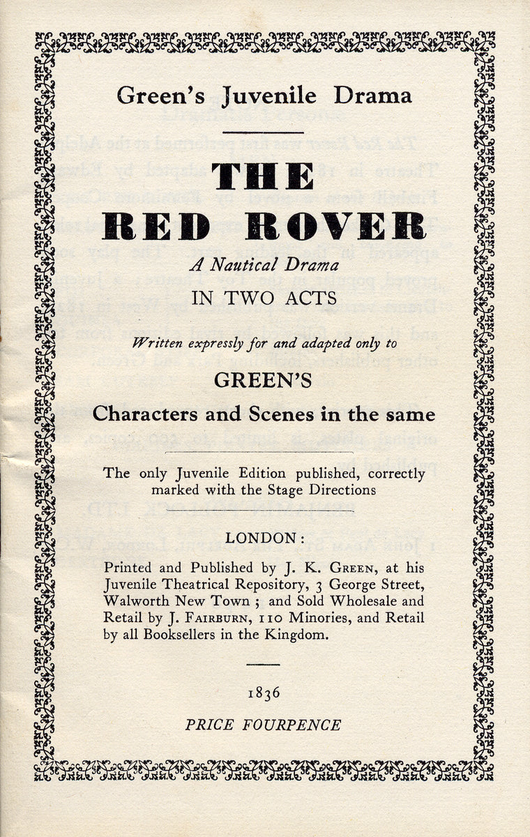Toy Theatre - Reproduction Play - JK Green's Red Rover – The Old Pen Shop