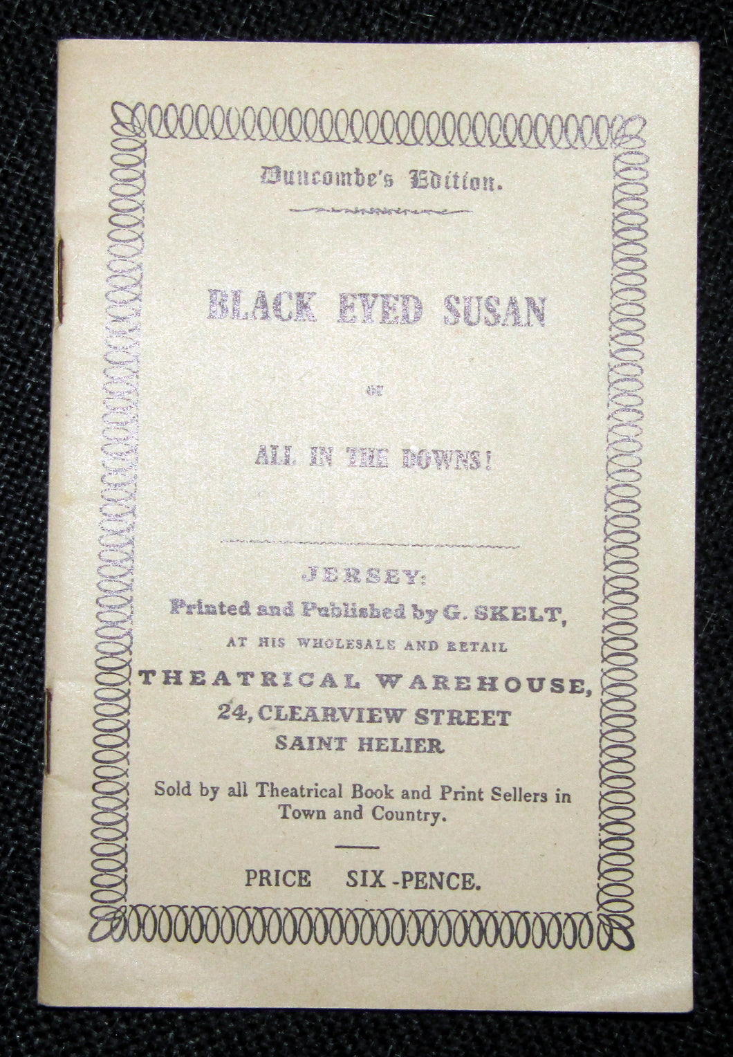 Toy Theatre - Original Playbook - G Skelt's BLACK EYE'D SUSAN