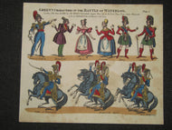 Toy Theatre - Original Sheet - Green's Character Plate No.7 in The BATTLE OF WATERLOO