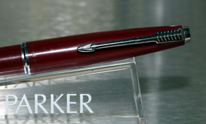 Z-Parker 45 - Red Schools CT with R RH Oblique 14ct Gold Nib - (P466)