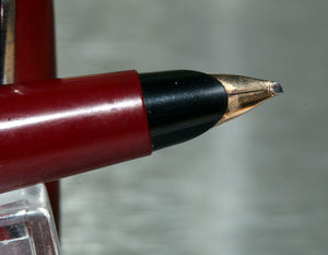 Z-Parker 45 - Red Schools CT with R RH Oblique 14ct Gold Nib - (P466)