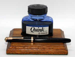 Parker Duofold AF - Black with Duofold "N" 14ct Gold Medium Nib - P0725a