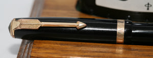 Parker Duofold AF - Black with Duofold "N" 14ct Gold Medium Nib - P0725a