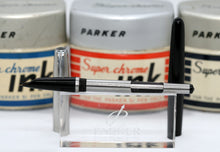 Load image into Gallery viewer, Z-Parker 51 - Black &amp; Lustraloy with Medium Point 14ct Gold Tubular Nib (P969f)
